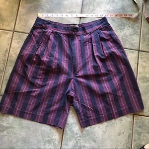 VTG Dark Colorful Memphis Striped Shorts